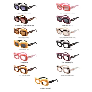 Retro square sunglasses collection in multiple colors for men and women Y2K style
