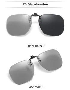 Vistas detalladas de clip para gafas de sol polarizadas a 0 y 45 grados de ángulo