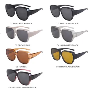 Occhiali da sole polarizzati oversize da uomo con protezione UV in vari colori set