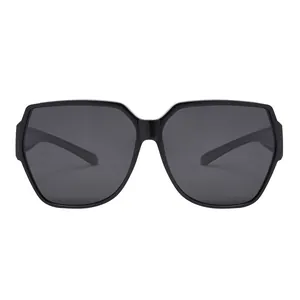 Occhiali da sole polarizzati oversize neri da uomo con protezione UV400 professionale