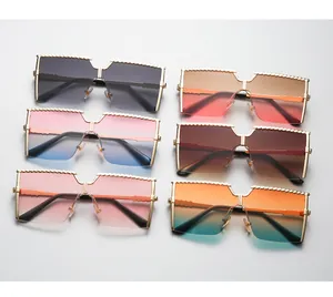 Collection of kids oversized semi-rimless sunglasses in various vibrant gradient colors
