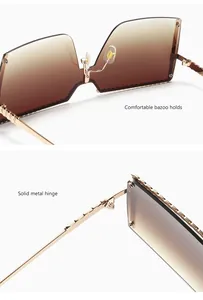 Vue détaillée des plaquettes de nez et des charnières en métal des lunettes carrées.