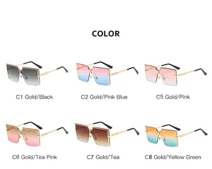 Oversized semi-rimless metal sunglasses for children in six vibrant color variants.