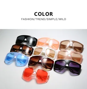 Detailed layout of fashionable kids oversized square sunglasses in ten vibrant assorted colors