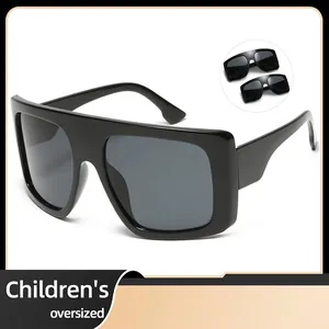 Fashionable Kids Oversized Square Sunglasses PC Frame UV400 Protection Stylish Cute Eyewear For Boys Girls Outdoor Photography