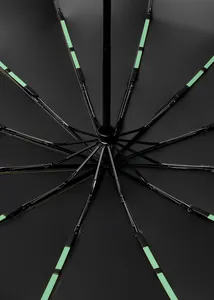 Close-up of 72-rib automatic umbrella frame with durable reinforced structure.