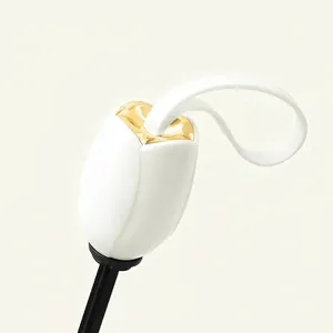 Elegant mini portable 5-fold sun umbrella featuring a white tulip flower handle
