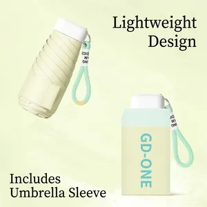Portable UV protection mini six-fold sun umbrella with matching storage case