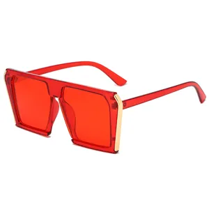 Trendige rote quadratische UV400-Sonnenbrille für Kinder von 9-12 Jahren