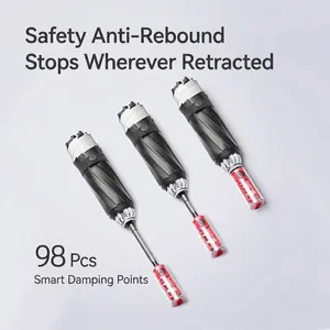 Automatic folding umbrella with safety rebound prevention mechanism and 98 stop points.