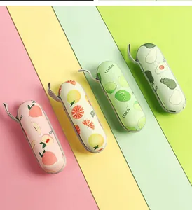Variety of fruit pattern portable umbrella cases in peach, lemon and avocado designs