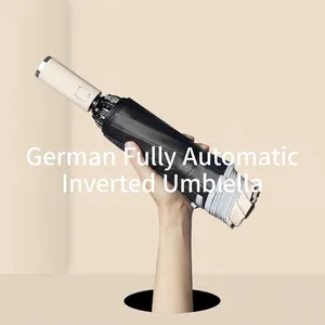 Modern automatic folding inverted umbrella with ergonomic handle for sun and rain