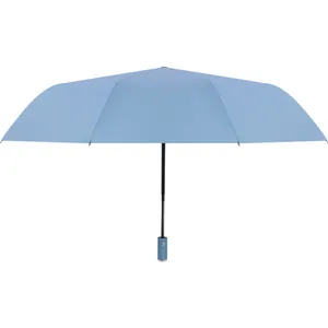 Großer automatischer blauer Klappschirm mit verstärktem Rahmen für Sonnen und Regenschutz