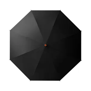Professional extra large automatic straight umbrella for men with black matte fabric