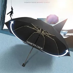 Large folding umbrella with 130cm diameter for sun and rain protection