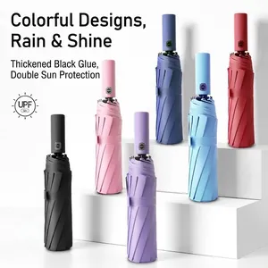 Parapluies pliants automatiques colorés avec protection UV et cadre résistant