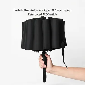 Automatic folding business umbrella with windproof design for both sun and rainy days