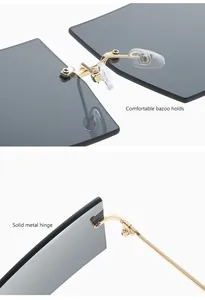 Vue détaillée des charnières en métal doré et des plaquettes de nez pour lunettes