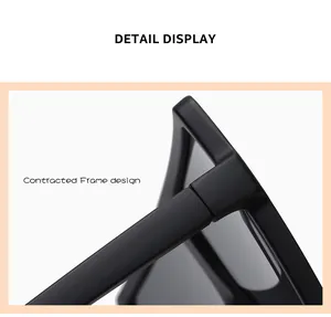 Nahaufnahme des Scharniers einer mattschwarzen Sonnenbrille im minimalistischen Design