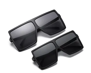 Modische übergroße schwarze quadratische Eltern-Kind-Sonnenbrille für Damen und Kinder