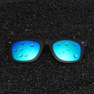 Polarized Sunglasses Clip On Flip Up TR90 Frame TAC Lens UV400 Square Lens For Men Women Driving Fishing Accessories