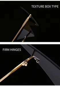 Detailansicht der stabilen Metallscharniere und goldenen Bügel dieser Cat-Eye-Sonnenbrille.