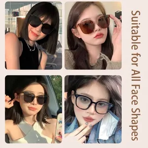 Stylish oversized square frame sunglasses for women with UV400 protection and folding design