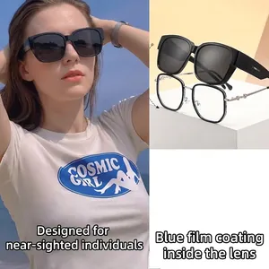 Occhiali da Sole Polarizzati Fit Over Per Uomo Donna TR90 HD Polarizzati UV400 Sovraocchiali Guida Notturna Occhiali da Sole