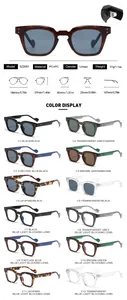 Comprehensive specifications and color options for retro square frame sunglasses with UV protection