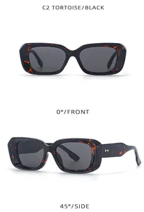 Vistas frontal y lateral a 45 grados de estas elegantes gafas de sol diseño carey.