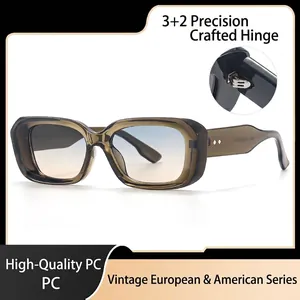 Gafas de Sol Rectangulares Retro Para Hombres Mujeres Designer Marco Grueso Cuadrado Protección UV400 Gafas de Moda