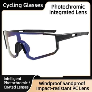 Professional Cycling Sports Sunglasses Photochromic UV Protection Windproof Outdoor Bicycle Goggles For Men Women