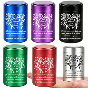 Pet cremation urns set in 6 colors made of aluminum alloy with tree of life heart design