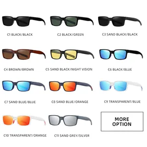 Kollektion von Herren-Vintage-Sonnenbrillen, rechteckig, polarisiert, in vielen Farben