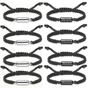 Bracelets de crémation en acier inoxydable avec citations gravées