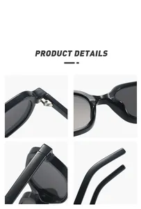 Close-up details of black retro oval sunglasses showing sturdy hinges and nose bridge