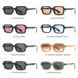Gafas de sol retro con montura cuadrada para hombre y mujer con protección UV400 premium