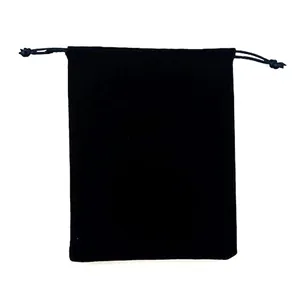 Small black velvet drawstring pouch for jewelry accessories or mini toothpick box storage