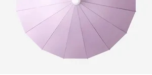 Macro top-down view of a lavender purple high-density waterproof umbrella canopy