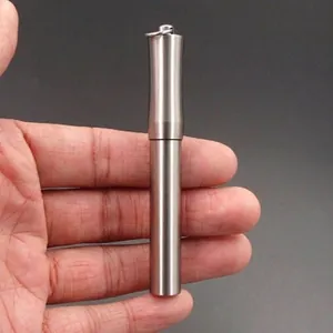 Portable 304 stainless steel toothpick holder tube with keychain ring for travel use