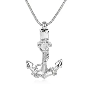 316 Stainless Steel Anchor Cremation Urn Necklace For Ashes Keepsake Memorial Pendant For Men Women Jewelry