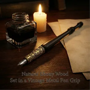 Vintage Wood Dip Pen Set For English Calligraphy Practice Stainless Steel Nibs Gothic Italic Script Writing Art Kit For Beginners Office Stationery