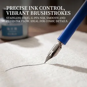 Professional dip pen with stainless steel G-pen nib for manga and watercolor drawing.
