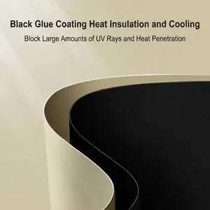 Automatic folding umbrella detail showing black glue UV protection coating