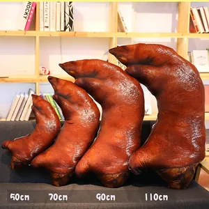 Detailed comparison of realistic braised pig trotter plush pillows in four sizes