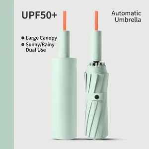 Automatic Sun Rain Umbrella UPF50 Plus Anti-UV Windproof Folding Large Parasol For Men Women Heavy Duty Reinforced Ribs