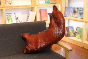 Realistic 3D printed roasted pig trotter plush pillow for funny home decoration.