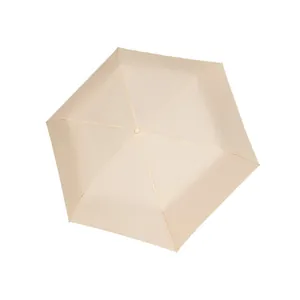 Ultra-lightweight cream UV protection umbrella for sun and rain with portable compact design