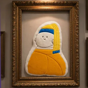 Divertido cojín de peluche parodia Joven de la perla para decoración artística de casa
