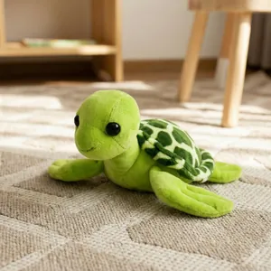Jouet en Peluche Tortue de Mer Verte de Simulation Animal en Peluche Doux Poupée de Tortue à Grands Yeux pour Cadeau d'Enfants Décoration de Maison Vert